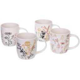 Цена за 2 шт. Кружка керамическая 370мл"Цветочный луг", микс рисунков