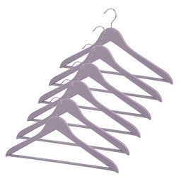 Набор вешалок дерев., 6 шт., прямых, с переклад., 44.5*23*1.2 см, цвет сиреневый, LAV, шт - Valiant фото 18