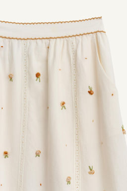 LIMITED EDITION EMBROIDERED FLORAL MIDI SKIRT - Zara фото 9
