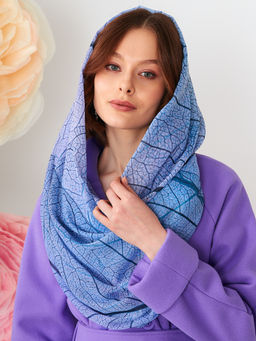 Большой, мягкий, тонкий и очень нежный двусторонний палантин с рисунком в стиле арт-деко