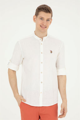 Мужская рубашка с длинным рукавом цвета экрю Неожиданная скидка в корзине - U.s. polo assn фото 3