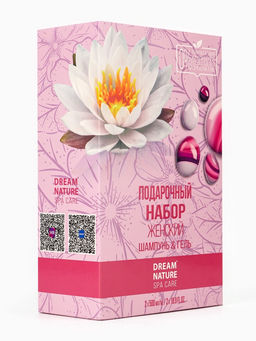Подарочный набор женский DREAM NATURE SPA CARE густые и сильные волосы, гель для душа и шампунь по 500 мл, лотос