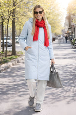 Полупальто женское демисезонное "HN-1" голубой