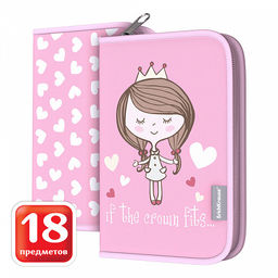 Цена за 1 шт. Пенал-книжка с наполнением ErichKrause 135x205x30мм Pastel Princess фото 2