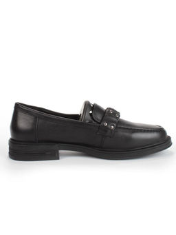 03-DYL140-1 BLACK Лоферы женские (натуральная кожа)