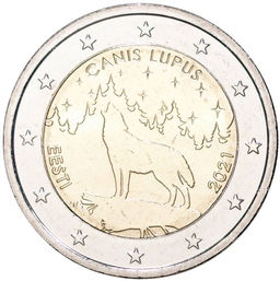 Монета 2 евро 2021 года Эстония  Волк