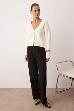 Siyah Yumusak Dokulu Dugme Detayl? Triko H?rka TWOAW26HI00212 - Trendyolmilla фото 2