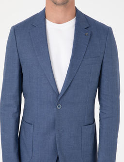 Костюм Cacharel Slim Fit индиго из льна