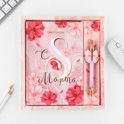 Подарочный набор 8 марта: Самой прекрасной: ежедневник 80 листов и ручка