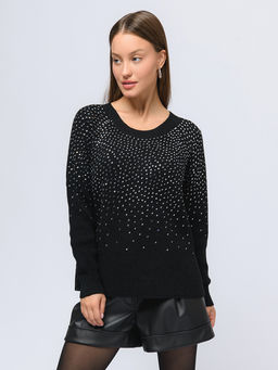 Джемпер черного цвета с декоративной отделкой - 1001dress фото 2