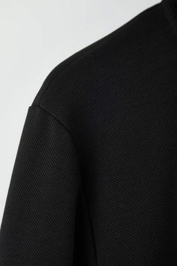 Siyah Regular/Normal Kesim Kal?n Dik Yaka Sweatshirt TMNAW26SW00025