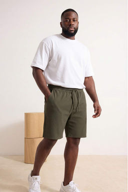 Haki Oversize/Genis Kesim Dokulu K?r?smaz Ottoman Sort TMNSS25AP00001