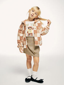 Beli Lastikli Kazaya?? Desenli K?z ?ocuk Etek