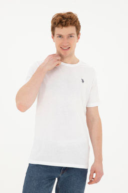 Мужская белая базовая футболка - U.s. polo assn фото 3