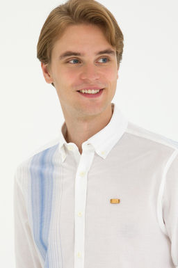 U. S. Polo Assn Мужская белая рубашка с длинным рукавом - U.s. polo assn фото 2