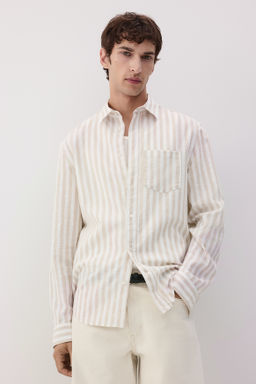 Camisa en mezcla de lino Regular Fit - H&m фото 7