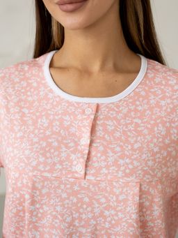 Сорочка жен.арт.602/1-3,розово-белая футер с начесом (хлопок 100%). - Binita фото 12