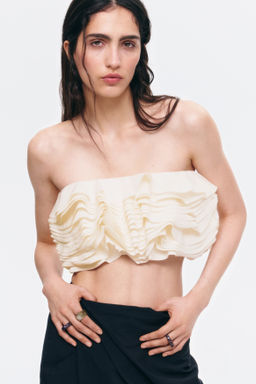 Crop top bandeau con volantes - H&m фото 4