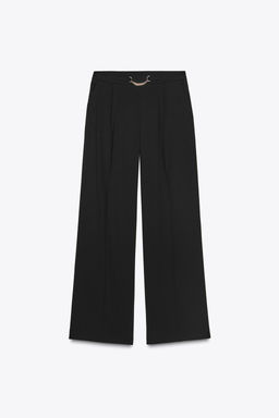 WIDE-LEG TROUSERS WITH CHAIN - Zara фото 7