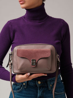 Сумка кросс-боди Deboro 30270 розово-серый