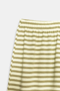 PANTAL?N RAYAS ALGOD?N Y LINO / Beige / Tostado - Zara фото 8