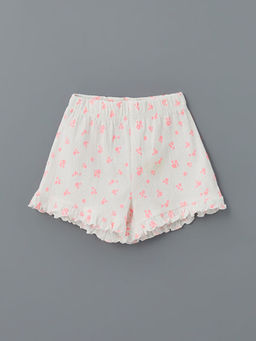 Beli Lastikli ?i?ekli K?z ?ocuk ?ort