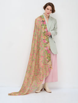 ХЛОПОК ВИСКОЗА Оригинальный двусторонний платок. - Tantino фото 4