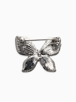 Брошь «Бабочка», перламутровая, белая в серебре