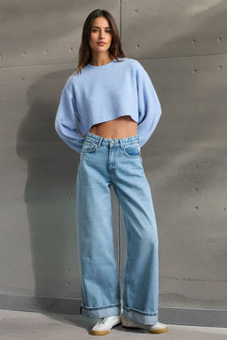 Koyu Mavi Katl? Paca Normal Bel Loose Baggy Jeans TWOSS25JE00001 - Trendyolmilla фото 9