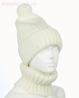 001223 F 1A Питео B Комплект женский флис (колпак+снуд) (56-58)