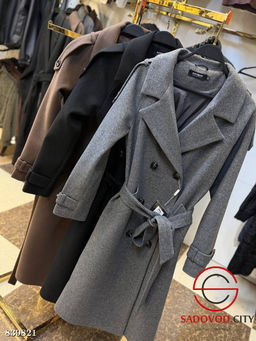 Пальто женское с поясом - Bruno фото 5