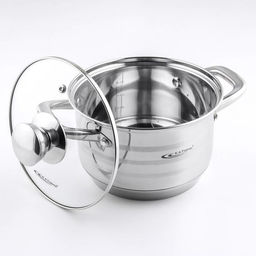 Кастрюля Катунь «Элис», 2.5 л, d=18 см, с крышкой, капсульное дно, индукция, нержавеющая сталь, AISI - 201, хромированная