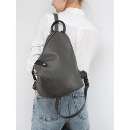 Рюкзак жен искусственная кожа ADEL-209/1в, 1отд+карм/перег, серый/черный флотер 256174 - Adelia фото 5