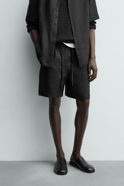 BERMUDA RELAXED FIT 100% LINO / Negro - Zara фото 11