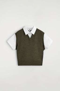 CHALECO DE LANA MERINO CON CAMISA