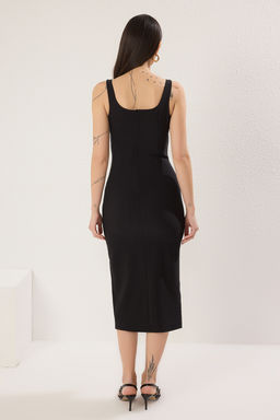 TRENDYOLMILLA Kahverengi Duz Vucudu Saran Midi Dokuma Elbise TWOSS25EL00619  фото 9