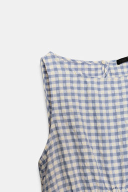 GINGHAM CHECK MIDI DRESS - Zara фото 8