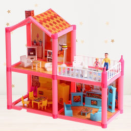 Кукольный домик, двухэтажный, с аксессуарами