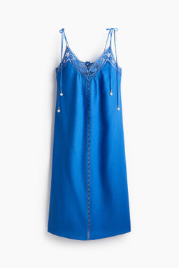 Vestido con bordado ingl?s y tirantes de lazo - H&m фото 3