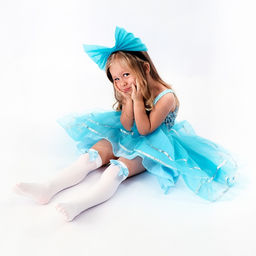 Карнавальный костюм «Милая Мальвина»: платье, перчатки, гольфы, ободок, рост 104-134 см