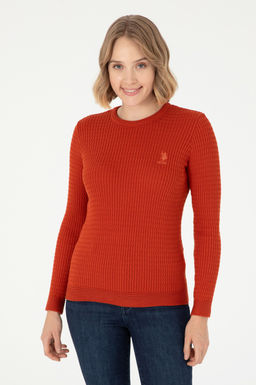 Женский базовый свитер кирпичного цвета Неожиданная скидка в корзине