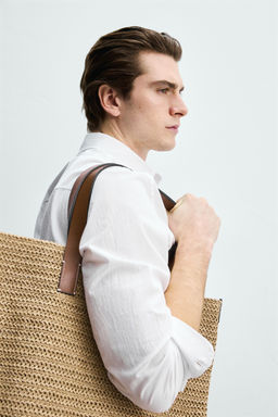 BOLSO SHOPPER TRENZADO / Blanco Crudo - Zara фото 6