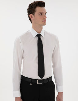 Beyaz Slim Fit Uzun Kollu Basic G_mlek