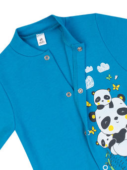 Комбинезон ясельный бирюза принт панды