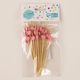 Шпажки для канапе Сердечки, набор 24 шт.