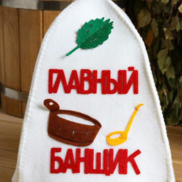 Шапка для бани Главный банщик с аппликацией - Simaland фото 4