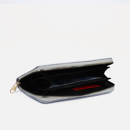 Кошелёк на молнии, серо-голубой