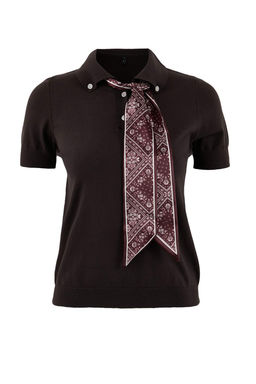 Kahverengi Fular Detayl? Premium Iplik/ Ozel Iplik Triko Bluz TWOSS26BZ00159