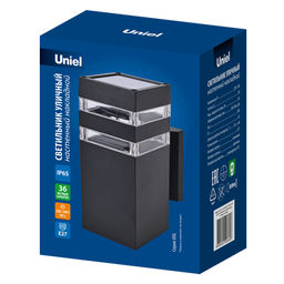 UUL-S23A 60W/E27 IP65 BLACK Светильник уличный, под лампу Е27. Архитектурный накладной. Корпус черный. TM Uniel