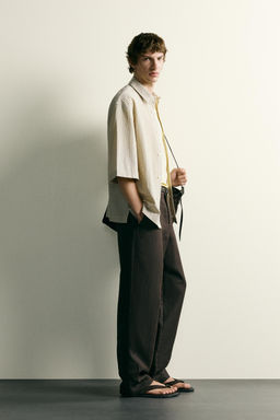 CAMISA CUADROS RELIEVE / Beige - Zara фото 4